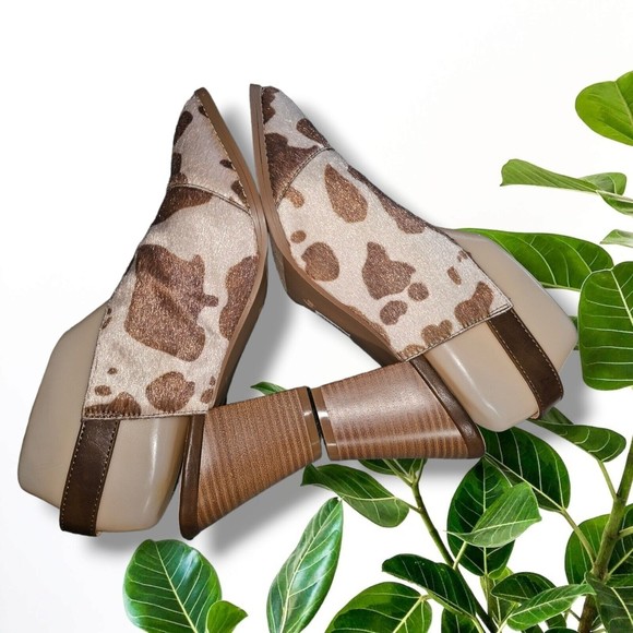 Cato Comfort 1946 Cow Print FaLux Hide Hair Closed Toe Heel Sling Back Shoe Sz 9 - Picture 5 of 14